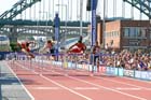 Jason Richardson (USA) wins the 110 metres hurdles from Ray Wilson (USA), Lawrence Clarke and Alex Al Ameen at the 2012 BUPA Great North CityGames.